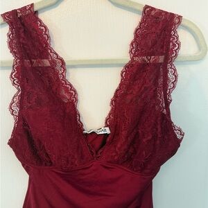 Princess Polly Burgundy Lace Chemise